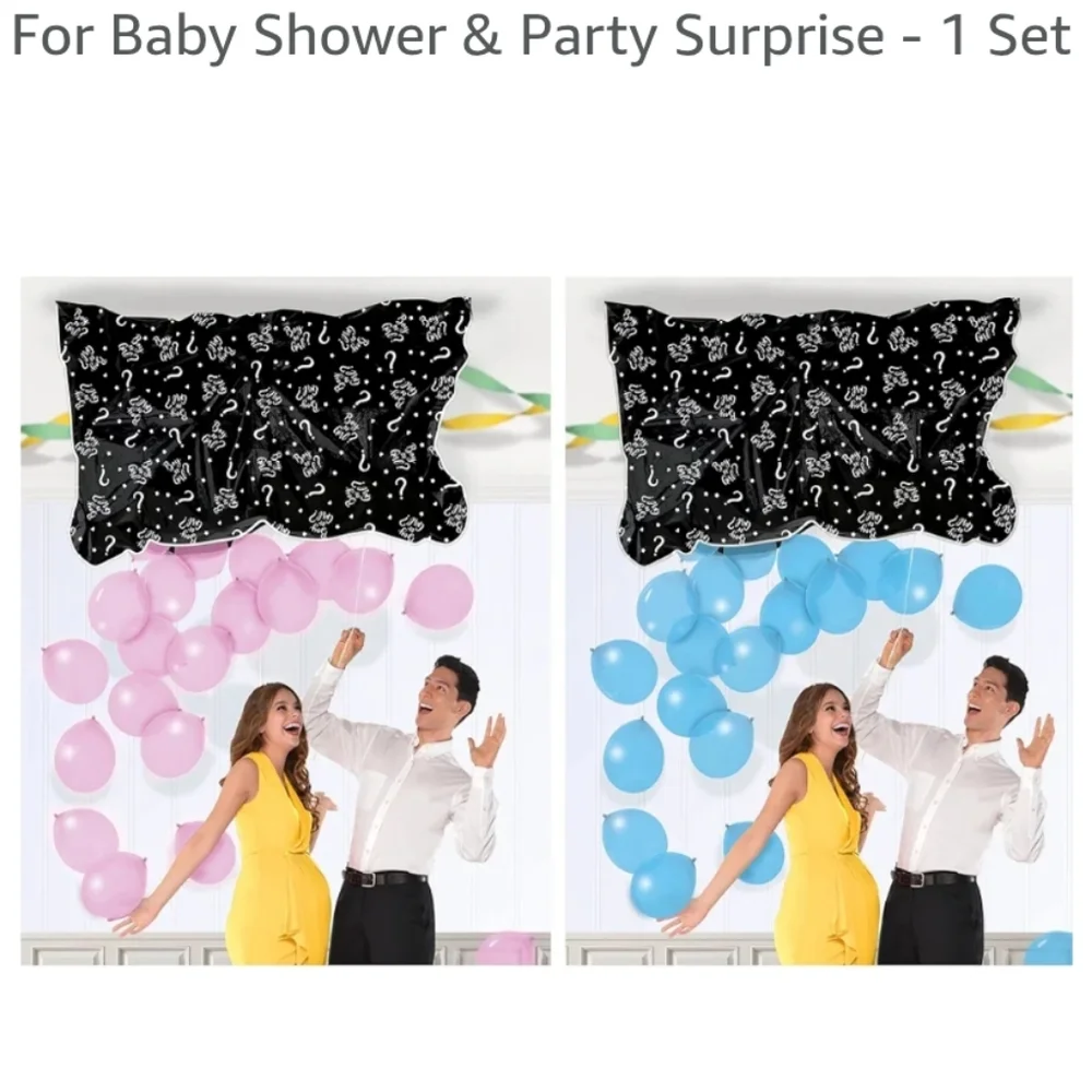 NEW Gender Reveal Balloon Drop Bag Set - Black
